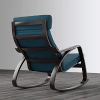 Fotoliu balansoar Ikea Poang Dark Brown Dark Blue photo 4
