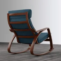Fotoliu balansoar Ikea Poang Brown Dark Blue photo 4