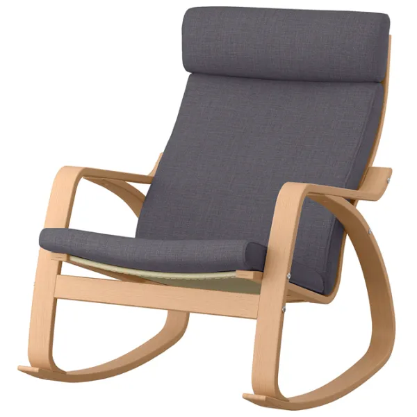 Кресло качалка Ikea Poang Beige Серый photo 1