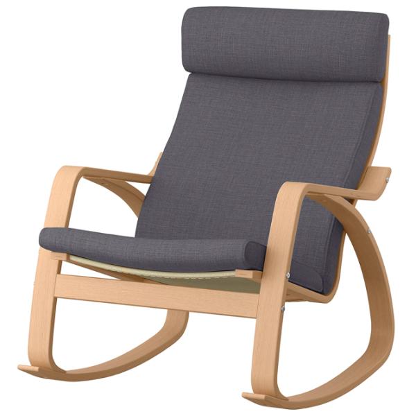 Кресло качалка Ikea Poang Beige Серый photo 1