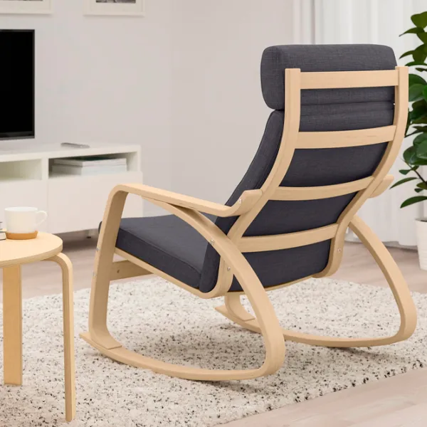 Кресло качалка Ikea Poang Beige Серый photo 3