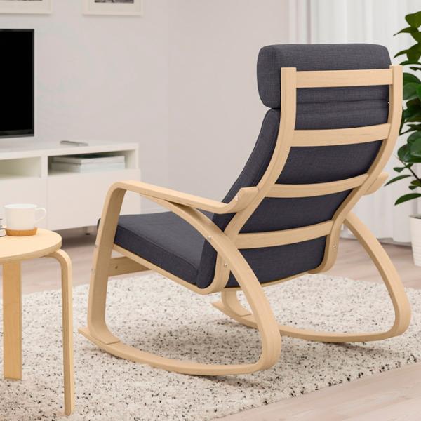 Кресло качалка Ikea Poang Beige Серый photo 3