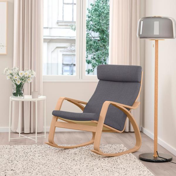 Кресло качалка Ikea Poang Beige Серый photo 4