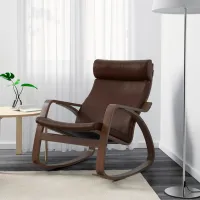 Fotoliu balansoar Ikea Poang Brown Brown photo 4