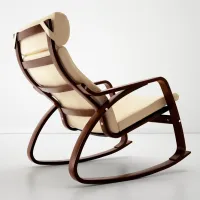 Fotoliu balansoar Ikea Poang Brown Beige photo 3