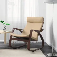 Fotoliu balansoar Ikea Poang Brown Beige photo 4