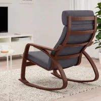 Fotoliu balansoar Ikea Poang Brown Dark Gray photo 3