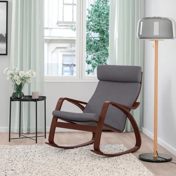 Кресло качалка Ikea Poang Brown Тёмно-серый photo 4 Кресло качалка Ikea Poang Brown Тёмно-серый photo 4
