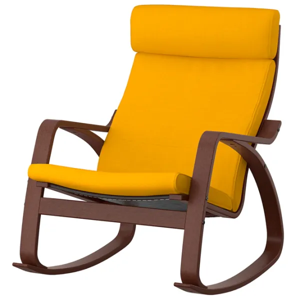 Кресло качалка Ikea Poang Brown Желтый photo 1 Кресло качалка Ikea Poang Brown Желтый photo 1