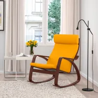 Fotoliu balansoar Ikea Poang Brown Yellow photo 3