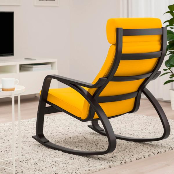 Кресло качалка Ikea Poang Dark Brown Желтый photo 3