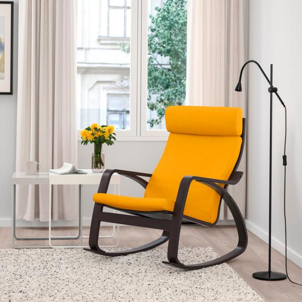 Кресло качалка Ikea Poang Dark Brown Желтый photo 4
