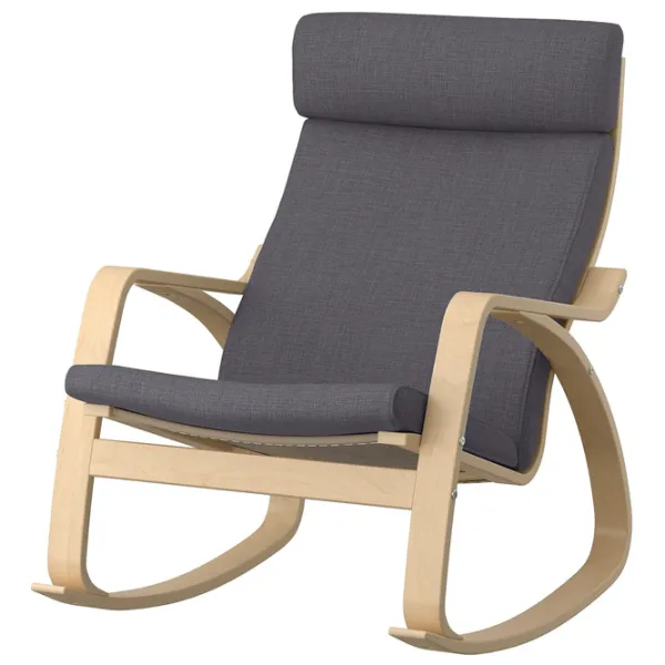 Кресло качалка Ikea Poang Beige Серый photo 1