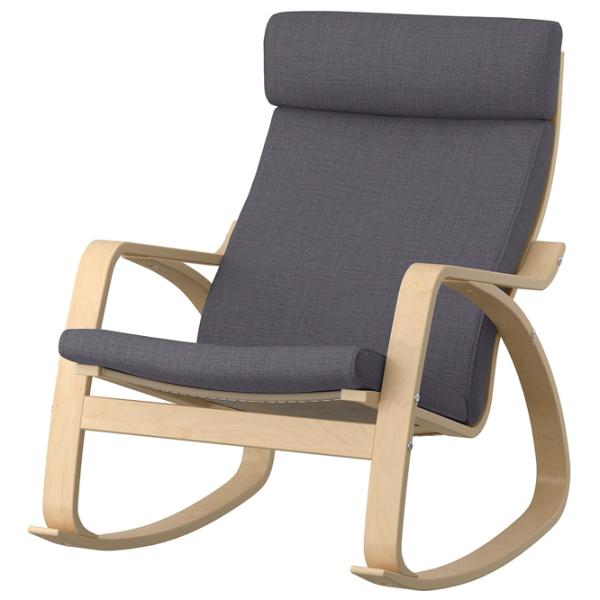 Кресло качалка Ikea Poang Beige Серый photo 1