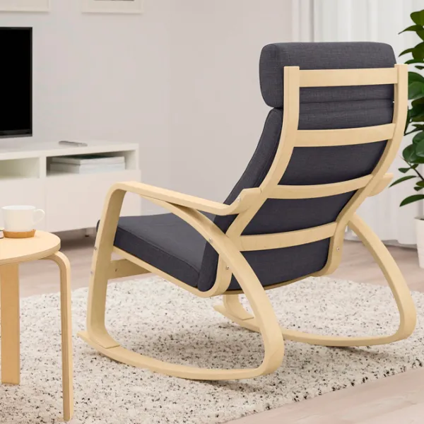 Кресло качалка Ikea Poang Beige Серый photo 3