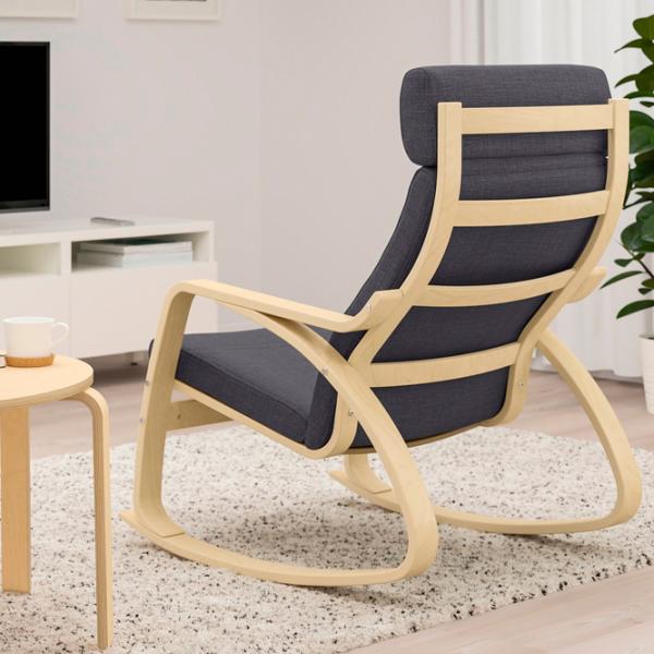 Кресло качалка Ikea Poang Beige Серый photo 3