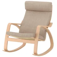 Кресло качалка Ikea Poang Beige Кремовый