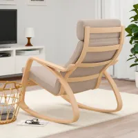 Fotoliu balansoar Ikea Poang Beige Cream photo 4
