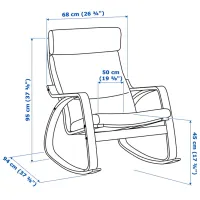 Fotoliu balansoar Ikea Poang Beige Cream photo 5