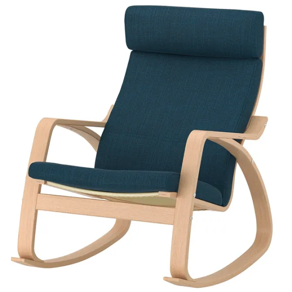 Кресло качалка Ikea Poang Beige Тёмно синий photo 1 Кресло качалка Ikea Poang Beige Тёмно синий photo 1
