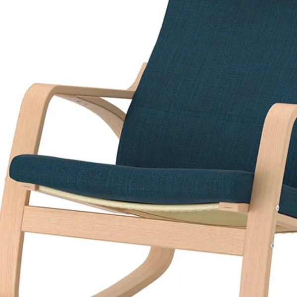 Кресло качалка Ikea Poang Beige Тёмно синий photo 2 Кресло качалка Ikea Poang Beige Тёмно синий photo 2