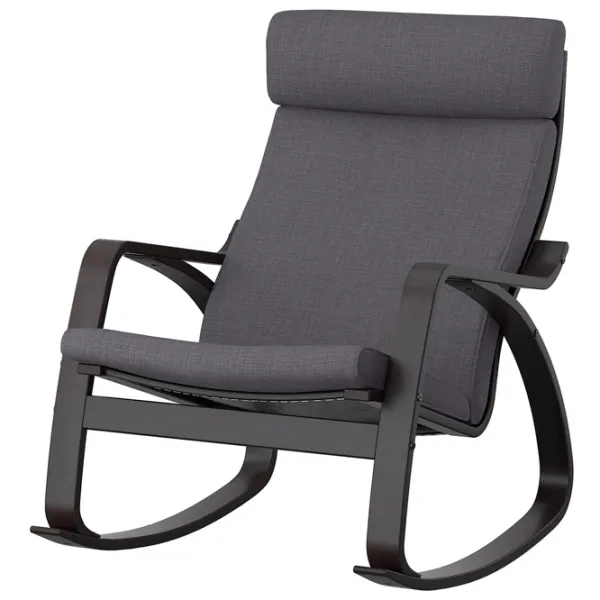 Fotoliu balansoar Ikea Poang Dark Brown Dark Gray photo 1 Fotoliu balansoar Ikea Poang Dark Brown Dark Gray photo 1