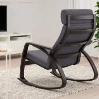 Fotoliu balansoar Ikea Poang Dark Brown Dark Gray photo 3
