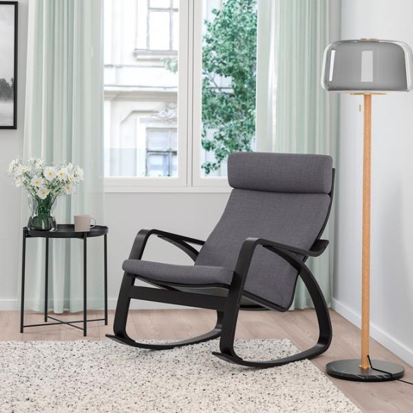 Fotoliu balansoar Ikea Poang Dark Brown Dark Gray photo 4 Fotoliu balansoar Ikea Poang Dark Brown Dark Gray photo 4