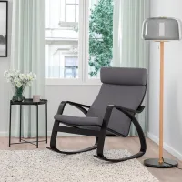 Fotoliu balansoar Ikea Poang Dark Brown Dark Gray photo 4