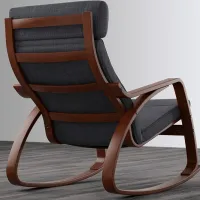 Fotoliu balansoar Ikea Poang Brown Antracit photo 4