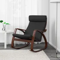 Fotoliu balansoar Ikea Poang Brown Antracit photo 6