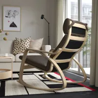 Fotoliu balansoar Ikea Poang/Glose Beige Dark Brown photo 2