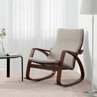 Fotoliu balansoar Ikea Poang/Knisa Brown Beige photo 3