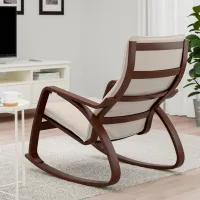 Fotoliu balansoar Ikea Poang/Knisa Brown Beige photo 4
