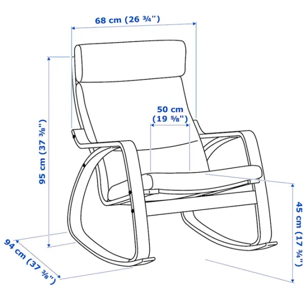 Кресло качалка Ikea Poang/Glose Beige Экрю photo 6