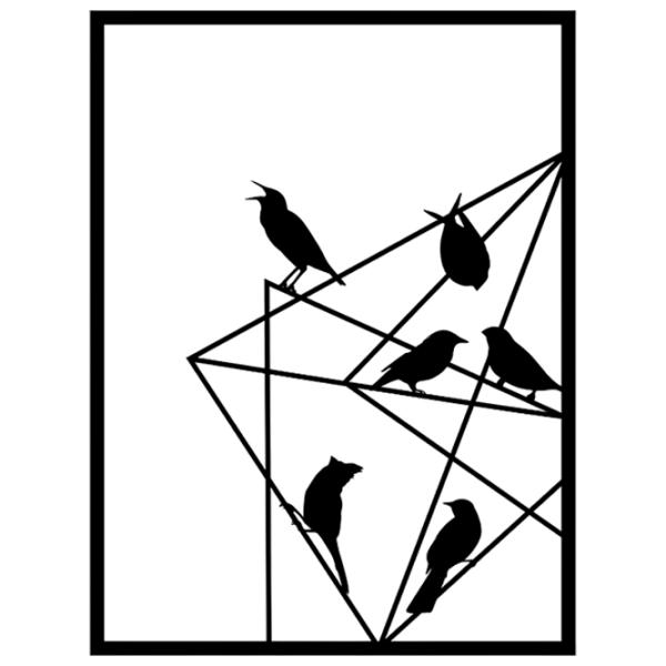 Obiect decorativ Showdeko Wall Art No.11 Birds on Wire Metal photo 1
