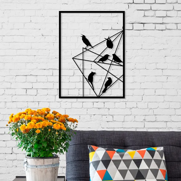 Obiect decorativ Showdeko Wall Art No.11 Birds on Wire Metal photo 2