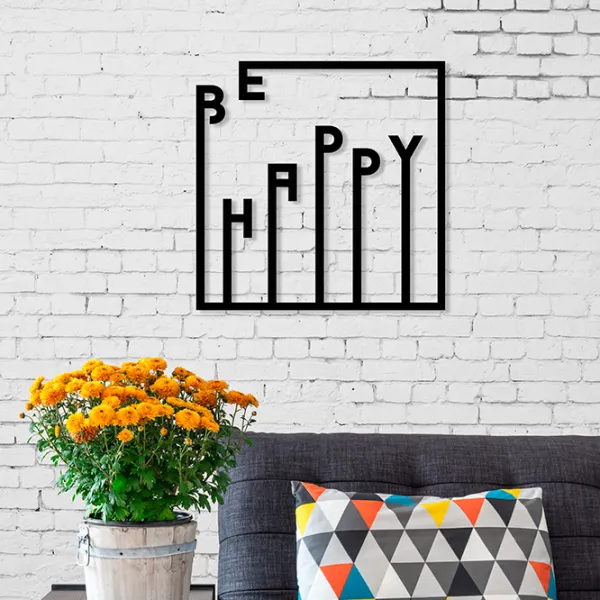 Obiect decorativ Showdeko Wall Art No.16 Happy Metal photo 2