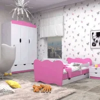 Set de mobilă pentru copii Happy Babies Classic 18 White Pink / pentru fete
