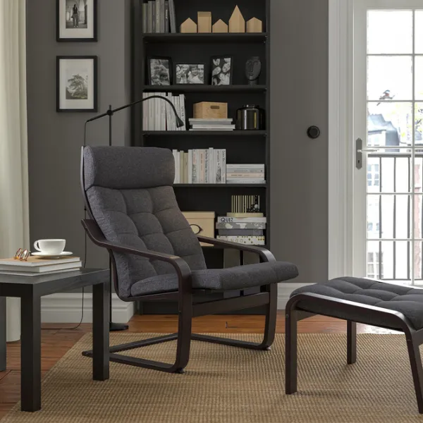 Fotoliu moale Ikea Poang Dark Gray / Stofă  photo 2 Fotoliu moale Ikea Poang Dark Gray / Stofă  photo 2