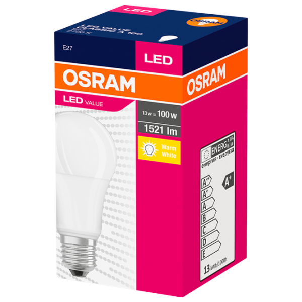 Set becuri LED Osram VALUECLA100 4052899971097 E27 / 13 W / 2700 K / / Yellow photo 3