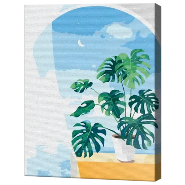 Картина по номерам Art Gallery Монстера у окна EX7682 40 x 30 cm / Вертикальная photo 1