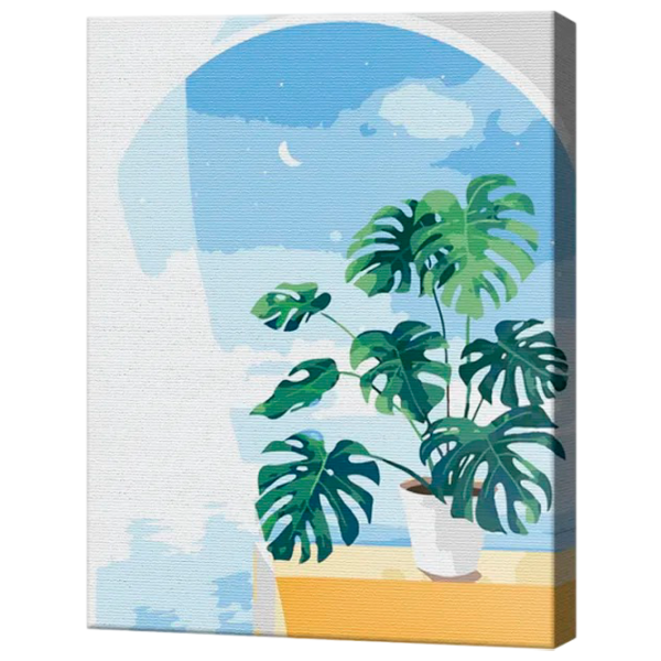 Картина по номерам Art Gallery Монстера у окна EX7682 40 x 30 cm / Вертикальная photo 1