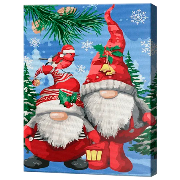 Картина по номерам Art Gallery Новогодние гномы EX7950  40 x 30 cm / Вертикальная photo 1