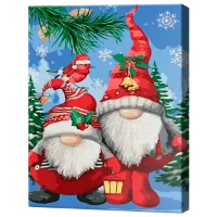 Картина по номерам Art Gallery Новогодние гномы EX7950  40 x 30 cm / Вертикальная