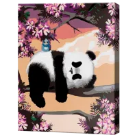 Картина по номерам Art Gallery Панда на цветущем дереве EX7623 40 x 30 cm / Вертикальная