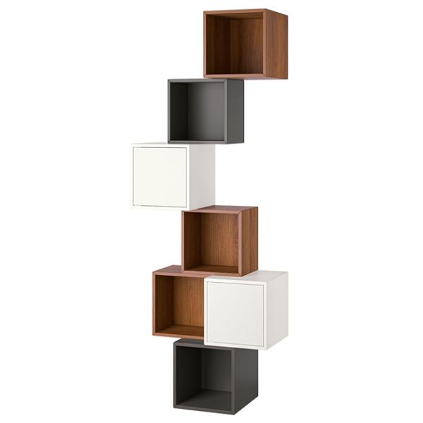 Полки Ikea Eket ДСП / Орех-Белый-Темно-серый photo 1