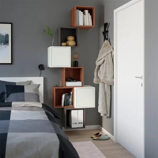 Полки Ikea Eket ДСП / Орех-Белый-Темно-серый photo 3