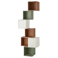 Полки Ikea Eket ДСП / Орех-Белый-Серо-зеленый