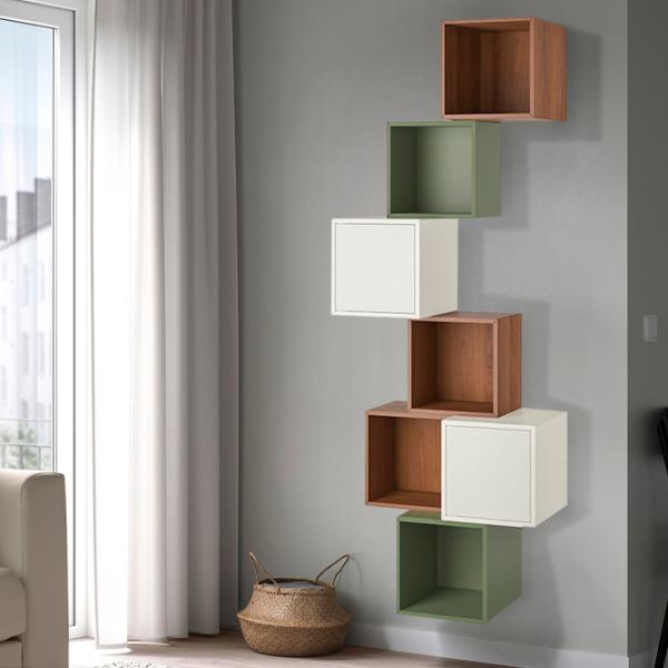 Полки Ikea Eket ДСП / Орех-Белый-Серо-зеленый photo 4